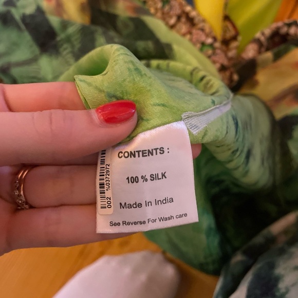 Vibrant 100% Silk Multicolor Maxi Dress - Picture 5 of 5